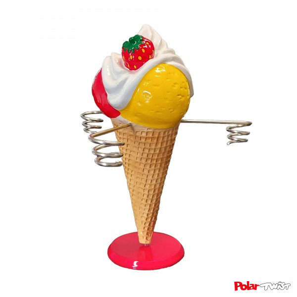 Eiswaffelhalter - Eiswaffel mit 3 Kugeln und Sahne 38 cm